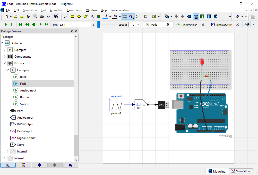 Firmata Fade LED Example