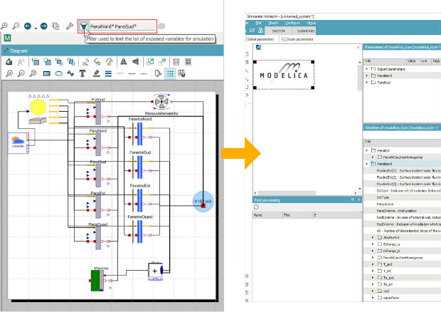 Example of exposed variables selection