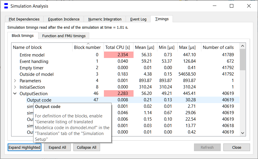 Simulation code